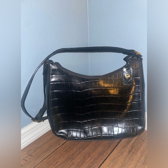 Vintage shoulder bag croc embossed leather we bag handbag purse - Picture 4 of 14